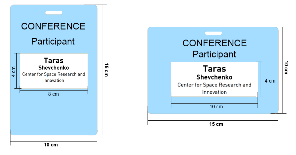 Приклад бейджа та наклейки